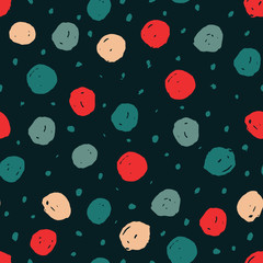 Wall Mural - Vector abstract seamless pattern with hand drawn dots.