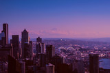 Fototapeta Miasto - View of downtown Seattle skyline in Seattle Washington, USA