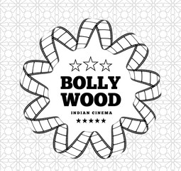 Bollywood is a traditional Indian movie. Vector illustration with film strip