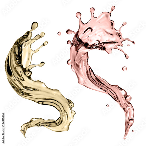 3d Render Digital Illustration Abstract Champagne Wave