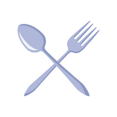 Canvas Print - cutlery kitchen crossed fork and spoon