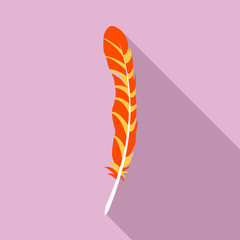 Poster - Native feather icon. Flat illustration of native feather vector icon for web design