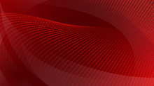 Abstract Background Of Curved Surfaces And Halftone Dots In Red Colors