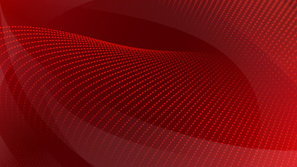 Wall Mural - Abstract background of curved surfaces and halftone dots in red colors