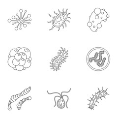 Wall Mural - Illness icons set. Outline illustration of 9 illness vector icons for web