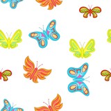 Fototapeta Motyle - Creatures butterflies pattern. Cartoon illustration of creatures butterflies vector pattern for web