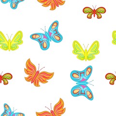 Canvas Print - Creatures butterflies pattern. Cartoon illustration of creatures butterflies vector pattern for web