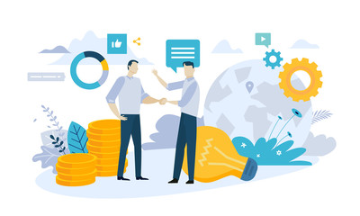 Wall Mural - vector illustration concept of partnership. creative flat design for web banner, marketing material,