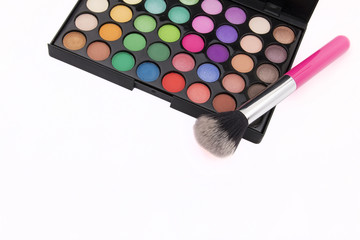 palette with makeup brush