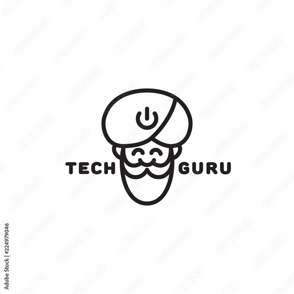 Tech guru logo Stock Vector | Adobe Stock, image size:1000x1000
