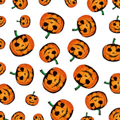 Wall Mural - happy halloween pumpkins pattern