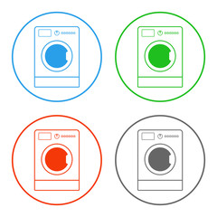 Sticker - Washing machine icons set. Vector.