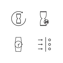 business simple outlined icons set