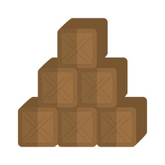 Canvas Print - pile boxes carton delivery service