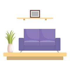 Canvas Print - livingroom with sofa scene