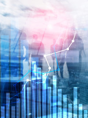 Wall Mural - Financial growth graph.?Sales increase, marketing strategy concept. Abstract Cover Design Vertical Format.