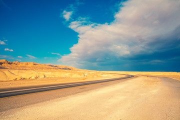 Road in desert on a sunny day