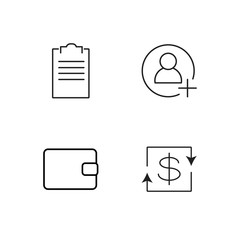 business simple outlined icons set