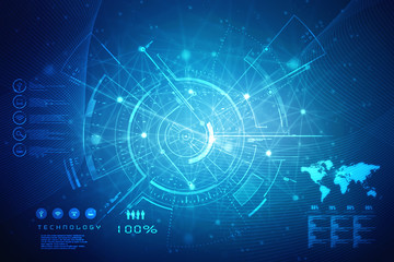2d illustration technology background
