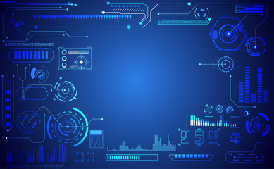 Wall Mural - abstract technology ui futuristic concept hud interface hologram elements of digital data chart, com
