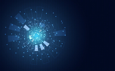 Wall Mural - abstract technology futuristic concept circle digital program communication, computing on hi tech fu