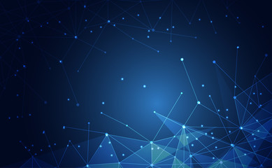 Wall Mural - modern abstract network science connection technology internet and graphic design. on hi tech future