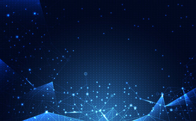 Wall Mural - modern abstract network science connection technology internet and graphic design. on hi tech future