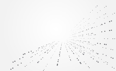 Wall Mural - abstract technology futuristic concept circle dot gray digital on hi tech future gray background net