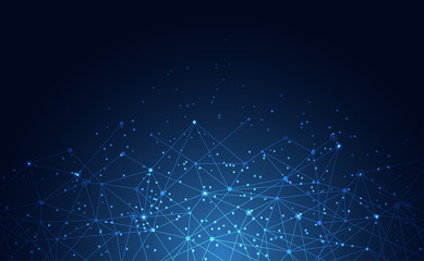 Wall Mural - modern abstract network science connection technology internet and graphic design. on hi tech future