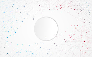 Wall Mural - modern abstract circle white network science connection technology internet and graphic design. on h