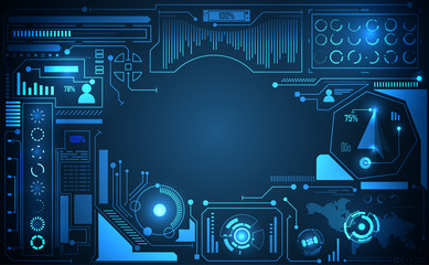 Wall Mural - abstract technology ui futuristic concept ai hud interface hologram elements of digital data chart, 