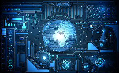 Wall Mural - abstract technology ui futuristic concept world digital hud interface hologram elements of digital d