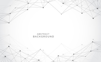Wall Mural - modern abstract network science connection technology internet and graphic design. on hi tech future