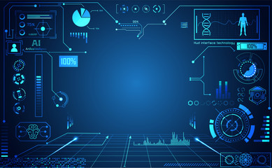 abstract technology ui futuristic concept hud interface hologram elements of digital data chart, com