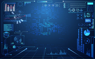abstract technology ui futuristic concept hud interface hologram elements of digital data chart, com