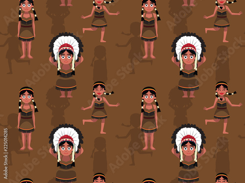 Native American Girl Background Seamless Wallpaper
