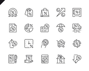 Leinwandbilder - Simple Set of Loan Money Related Vector Line Icons. Linear Pictogram Pack. Editable Stroke. 48x48 Pixel Perfect Icons.