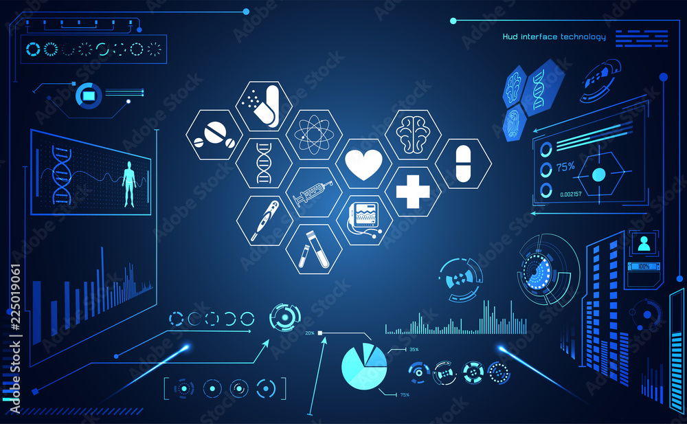 Abstract health medical ui futuristic hud interface hologram science ...