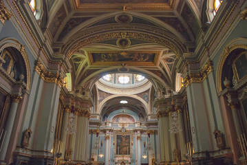 Interior of the Church of St Francis of Assisi in Valletta, Malta