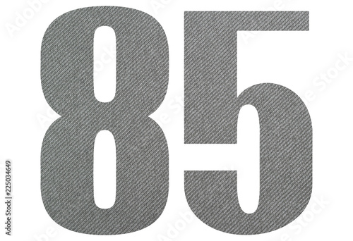 Fotografia 85, eighty five - with gray fabric texture on white background