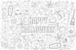 © Дмитрий Горелкин - Halloween background from line icon. Linear vector pattern. Vector illustration