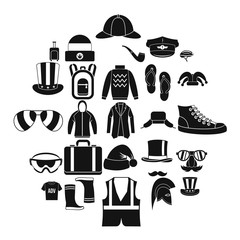 Wall Mural - Buying winter clothes icons set. Simple set of 25 buying winter clothes vector icons for web isolated on white background