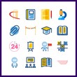 16 education icon. Vector illustration education set. tic tac toe and studying icons for education works