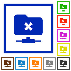 Poster - FTP cancel operation flat framed icons