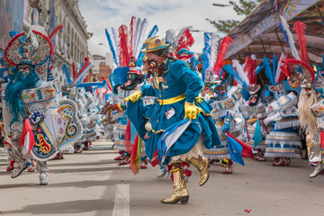 Oruro Bolivia, famous masked dancers. The Carnival of Oruro is a religious festival dating back more than 200 years.