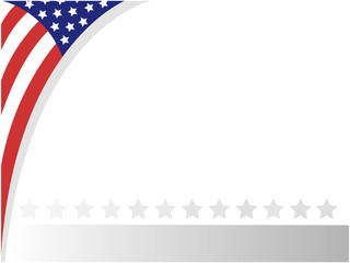 Wall Mural - USA abstract flag border frame mockup with empty space for your text.