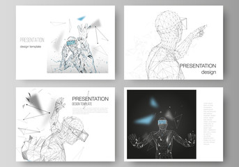 Poster - the minimalistic abstract vector illustration of the editable layout of the presentation slides desi