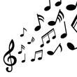 Music notes, black group musical notes – for stock