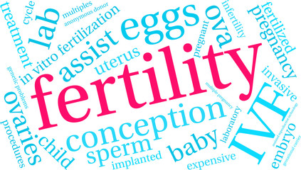 Fertility Word Cloud on a white background. 