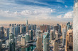 Aerial view of modern skyscrapers in Dubai Marina. Dubai city skyline panorama